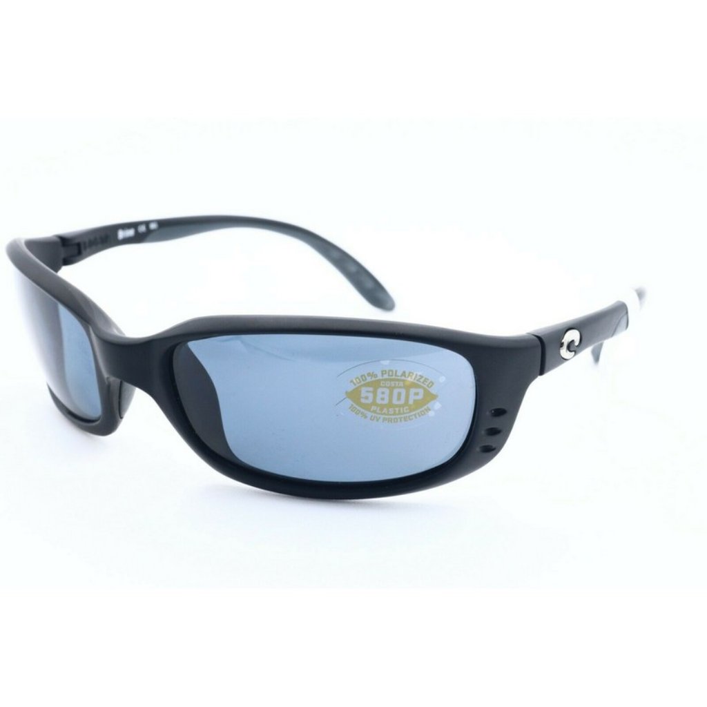 Costa Del Mar Brine 06s9017-0359 Black Wrap Sunglasses Grey Lenses 59mm (A)